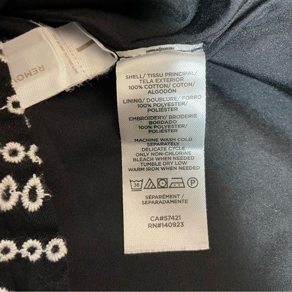 New LOFT Cotton Black White Embroidered Scalloped Shift Skirt Size 10 - Picture 8 of 9